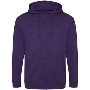 Awdis Mens Full Zip Hoodie / Purple